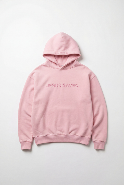 BABY PINK JESUS SAVES HOODIE